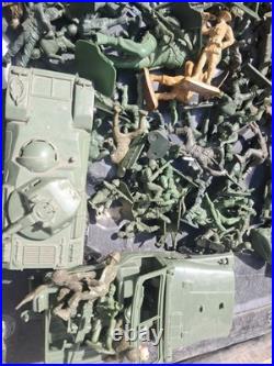 Huge Lot Toy Soldier Army Men Vehicles Cowboys Indians Animals Horses VINTAGE
