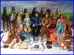 Huge Lot Vintage Marx Johnny West Action Figures Horse Set Accessories 12 1960s