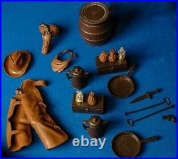 Huge Lot! Vintage Marx Johnny West with figures, 6 horses, accessories. Excellent