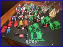 Huge Lot of 71 Vintage Barclay Winter Christmas Lead Metal Figures with Trees
