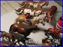 Huge Lot of Toy Horse Figures Schleich Funrise Imperial Breyer Safari Empire +++