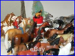 Huge Lot of Toy Horse Figures Schleich Funrise Imperial Breyer Safari Empire +++