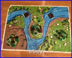 Huge Vintage 1981 Dinosaurs & Cavemen Playset DFC 3'x4' Playmat 170 Figures EXC