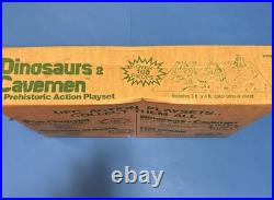 Huge Vintage 1981 Dinosaurs & Cavemen Playset DFC 3'x4' Playmat 170 Figures EXC