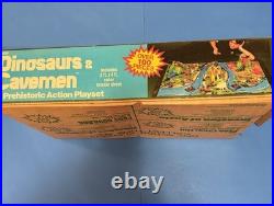 Huge Vintage 1981 Dinosaurs & Cavemen Playset DFC 3'x4' Playmat 170 Figures EXC