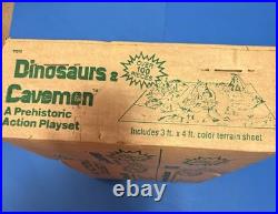 Huge Vintage 1981 Dinosaurs & Cavemen Playset DFC 3'x4' Playmat 170 Figures EXC