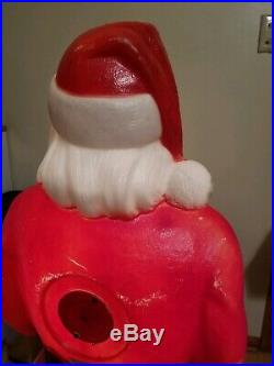 Huge Vintage Empire 46 Lighted Christmas Blow Mold Santa Claus With Toy Sack