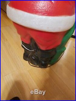 Huge Vintage Empire 46 Lighted Christmas Blow Mold Santa Claus With Toy Sack