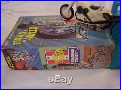 IDEAL No. 3407-4 1975 Evel Knievel Stunt Cycle, Energizer, Figure, Original Box