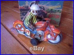 INDIAN MORTER CYCLE Vintage Tin plate Figure Vehicle Extra rare Mede in Japan