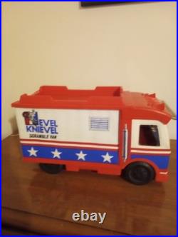Ideal Evel Knievel Scramble Van Toy with Motorcycle and Figure Vintage 1970s