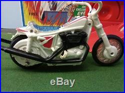 Ideal Vintage Evel Knievel Stunt Cycle with Figure, Red Energizer