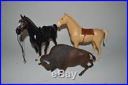 Johnny West Marx Toys Vintage Action Figure Horse Circle X Ranch Huge Lot