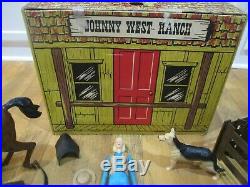 Johnny West Marx Toys Vintage Figure Horse Accessories Ranch LOT