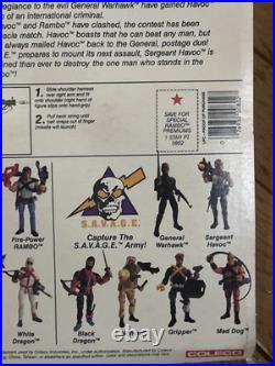 K24i0036 SERGEANT HAVOC MOC MINT ON SEALED CARD RAMBO VINTAGE 1986 COLECO FIGURE