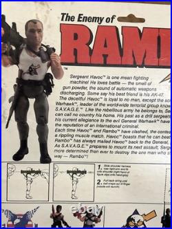 K24i0036 SERGEANT HAVOC MOC MINT ON SEALED CARD RAMBO VINTAGE 1986 COLECO FIGURE
