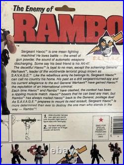 K24i0036 SERGEANT HAVOC MOC MINT ON SEALED CARD RAMBO VINTAGE 1986 COLECO FIGURE