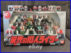 Kamen Rider Figures 10pc Set BANDAI Showa Era Vintage Collectible Made In Japan