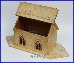 LARGE 19c. ANTIQUE WOOD TOY NOAH'S ARK TOY with 12 FIGURES