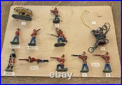 LOT OF 11 VINTAGE LEAD SOLDIER TOY FIGURES Animals Fully Painted Excellent Condi