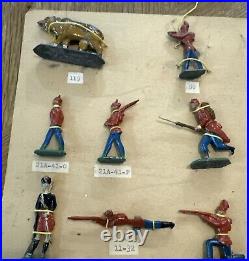 LOT OF 11 VINTAGE LEAD SOLDIER TOY FIGURES Animals Fully Painted Excellent Condi