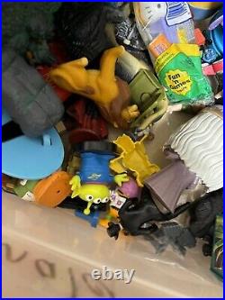 Large Bin Of Vintage & New Toys & Action Figures Sold Together FREE SHIPPING