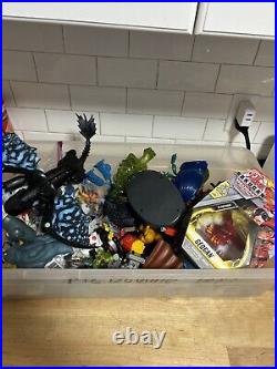 Large Bin Of Vintage & New Toys & Action Figures Sold Together FREE SHIPPING