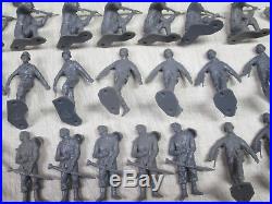 Large Vintage MARX WWII Battleground Playset, Original Grey Germans Figure Lot