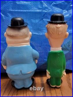 Laurel & Hardy 1960s Italian 8 Squeeze Figures (Works Perfectly! Hats Pop Up!)