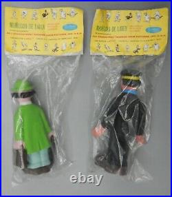 Laya 1970s vintage TINTIN squeeze toy set 6 figures Tin Tin Snowy Haddock HERGE