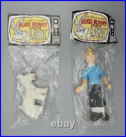 Laya 1970s vintage TINTIN squeeze toy set 6 figures Tin Tin Snowy Haddock HERGE