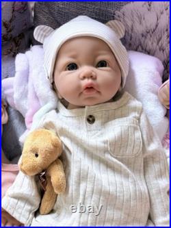 Lifelike Silicone Reborn Doll Baby Boy Newborn 18 Floppy Squishy Christmas Gift
