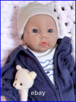 Lifelike Silicone Reborn Doll Baby Boy Newborn 18 Floppy Squishy Christmas Gift