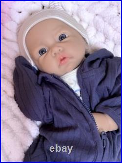 Lifelike Silicone Reborn Doll Baby Boy Newborn 18 Floppy Squishy Christmas Gift