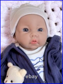 Lifelike Silicone Reborn Doll Baby Boy Newborn 18 Floppy Squishy Christmas Gift