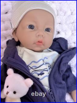 Lifelike Silicone Reborn Doll Baby Boy Newborn 18 Floppy Squishy Christmas Gift