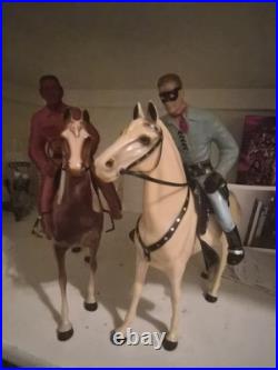 Lone Ranger, Inc. 1954-64 Vintage The Lone Ranger Cowboy Figures with 2 Horses
