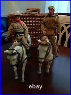 Lone Ranger Tonto Silver and Scout 1973 Gabriel Action Figures Set