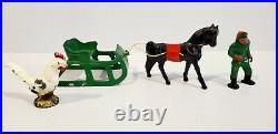 Lot Barclay Lead/Metal Skiers Skaters Sleigh Chicken Horse Dogs Figures 25 Piece