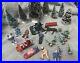 Lot LEAD BARCLAY Winter Scene Sled Skiers Skater Sleighs Trees Figures RARE Xmas