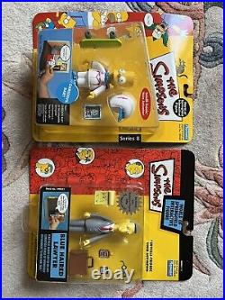 Lot Of 11 The Simpsons Playmates Series 7, 8, 10, 11 Figures And 1 Playset Vtg
