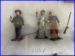 Lot Of 19 Vintage Lead Toy Soldier Figures Mixed Infantry US Civil War European