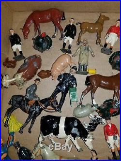 Lot Of 50 + Lead Figures Britain's Barclay Farm Animals People
