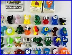 Lot Of 98 Vintage GOGO's CRAZY BONES Figurines withCollector Tin & Stickers