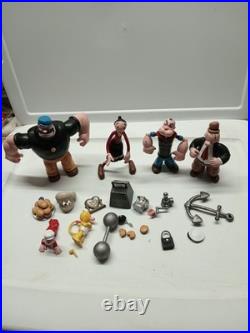 Lot Of Popeye The Saylor Man Toy Action Figures Mezco Vintage 2001
