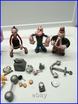 Lot Of Popeye The Saylor Man Toy Action Figures Mezco Vintage 2001