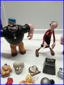 Lot Of Popeye The Saylor Man Toy Action Figures Mezco Vintage 2001