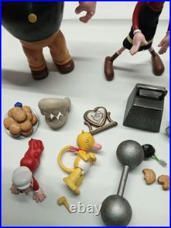 Lot Of Popeye The Saylor Man Toy Action Figures Mezco Vintage 2001