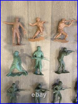 Lot Of Vintage 1964 Louis Marx & Co. Cowboys Knight & Indians 6 Plastic Figures