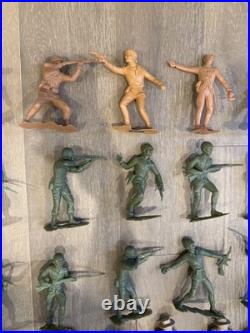 Lot Of Vintage 1964 Louis Marx & Co. Cowboys Knight & Indians 6 Plastic Figures